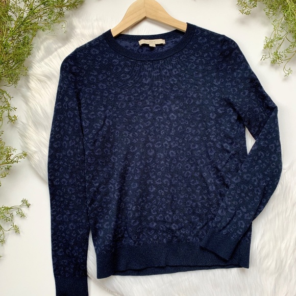 LOFT Sweaters - AT Loft I Purple Cheetah Print Crew Sweater sz M